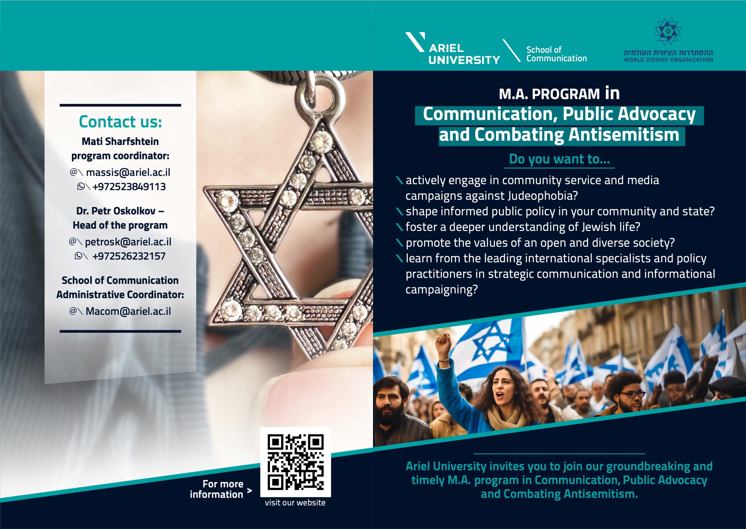 M.A. PROGRAM in Communication,Public Advocacy and Combating Antisemitism